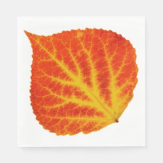 Rood en geel esperen Leaf #10 Servetten (Voorkant)