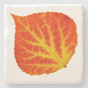 Rood en geel esperen Leaf #10 Stenen Onderzetter