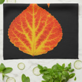 Rood en geel esperen Leaf #10 Theedoek (Gevouwen)