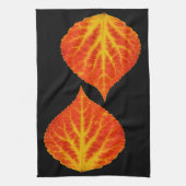 Rood en geel esperen Leaf #10 Theedoek (Verticaal)