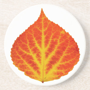 Rood en geel esperen Leaf #10 Zandsteen Onderzetter