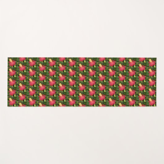 Rood en geel Floral Pattern Yogamat (Voorkant (horizontaal))