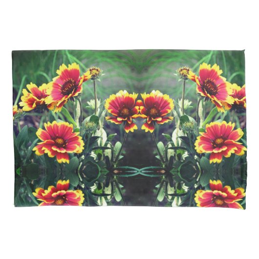 Rood en geel Gaillardia Daisy Blanket Flower Kussensloop (Voorkant)