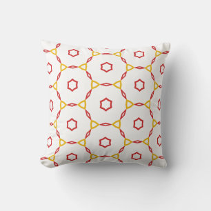 Rood en geel geometrisch patroon kussen