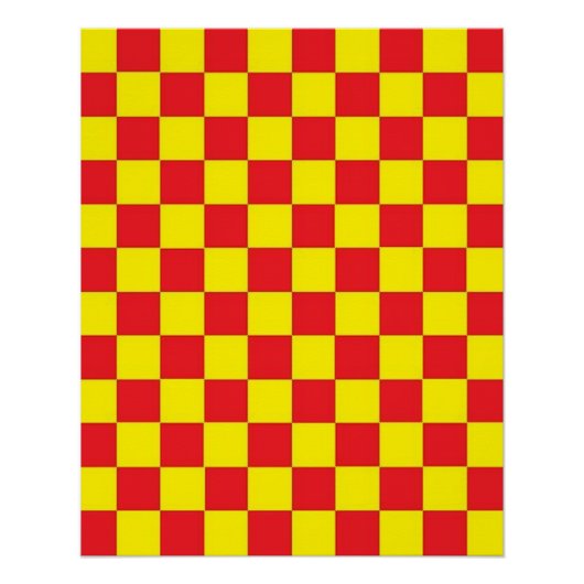 Rood en Geel Geruit Perfect Poster (Voorkant)