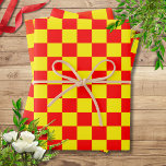 Rood en Geel Geruite Vintage Inpakpapier Vel<br><div class="desc">Rood en Geel Geruite Vintage</div>