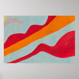 Rood en geel geschilderde wand poster