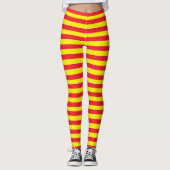 Rood en geel gestripte Leggings (Voorkant)