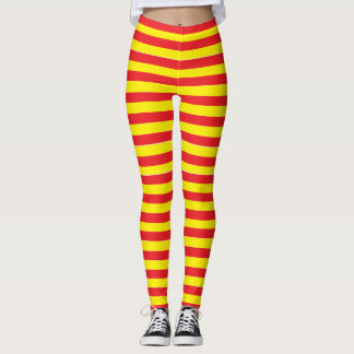Rood en geel gestripte Leggings