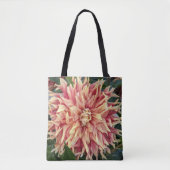 Rood en Geel Gevarieerde Dahlia Bloom Floral Tote Bag (Voorkant)