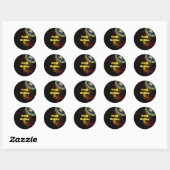 Rood en geel grasgroen, ronde Stickers (Vel)