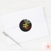 Rood en geel grasgroen, ronde Stickers (Envelop)