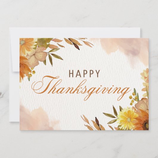 Rood en geel Happy Thanksgiving Feestdagenkaart (Voorkant)