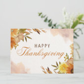 Rood en geel Happy Thanksgiving Feestdagenkaart (Staand voorkant)