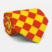 Rood en geel ingecheckt stropdas (Opgerold)