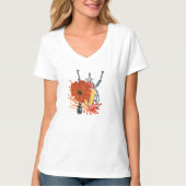 Rood en geel insect met bloemen t-shirt (Voorkant)