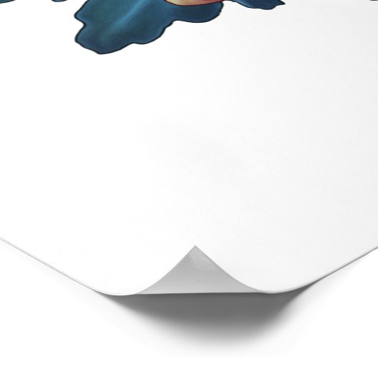 rood en geel Japans chrysanthemum wit Poster (Hoek)