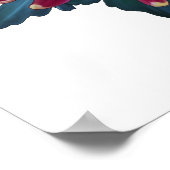 rood en geel Japans chrysanthemum wit Poster (Hoek)