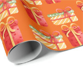 Rood- en Geel kerstcadeau voor Oranje omslagpapier Cadeaupapier (Rol Hoek)