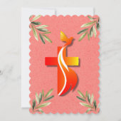 Rood en Geel Kruis en een Duivenbevestiging Kaart (Achterkant)