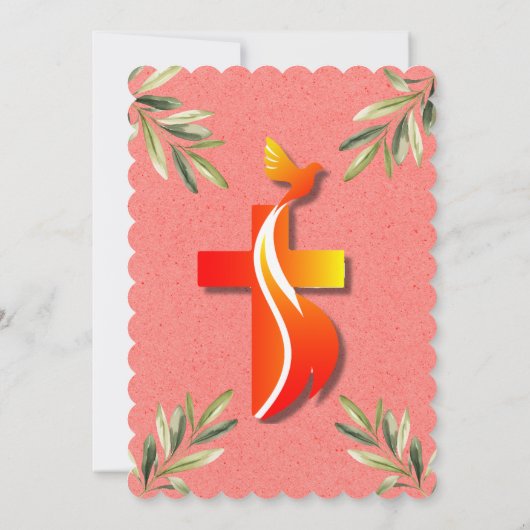 Rood en Geel Kruis en een Duivenbevestiging Kaart (Achterkant)