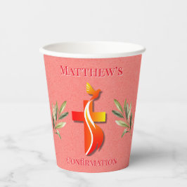 Rood en Geel Kruis en een Duivenbevestiging Papieren Bekers