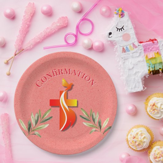 Rood en Geel Kruis en een Duivenbevestiging Papieren Bordje (Feest)