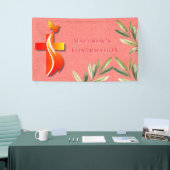 Rood en Geel Kruis en een Duivenbevestiging Spandoek (Beurs)