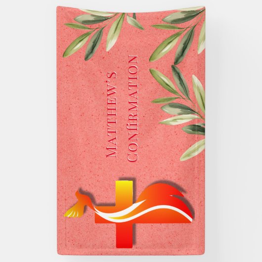 Rood en Geel Kruis en een Duivenbevestiging Spandoek (Verticaal)