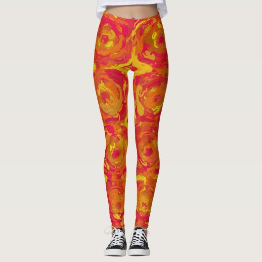 Rood en geel leggings (Voorkant)