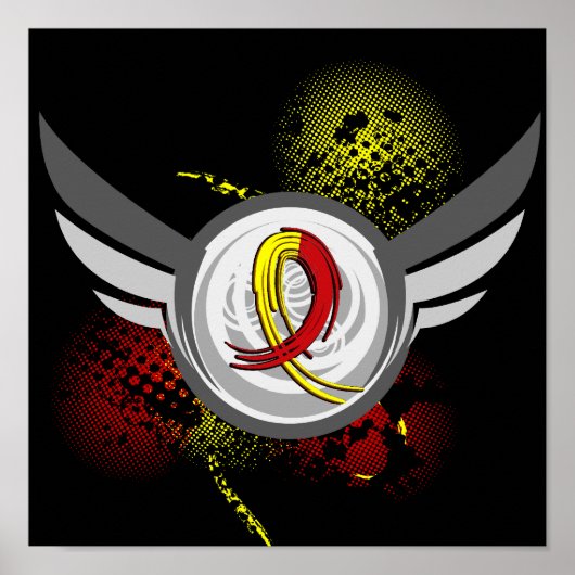 Rood en geel lint en koningshepatitis C Poster (Voorkant)