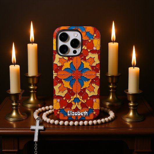 Rood en geel mozaïek Abstract Case-Mate iPhone Case