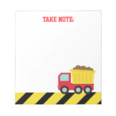 Rood en geel Notitieblok voor de bouw van vrachtwa (Voorkant)