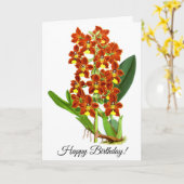  rood en geel orchidee bloem gepersonaliseerd kaart (Gele Bloem)