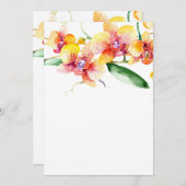Rood en geel orchideeën Blanken bruiloft Kaart (Voorkant / Achterkant)