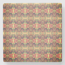 Rood en geel patroon stenen onderzetter