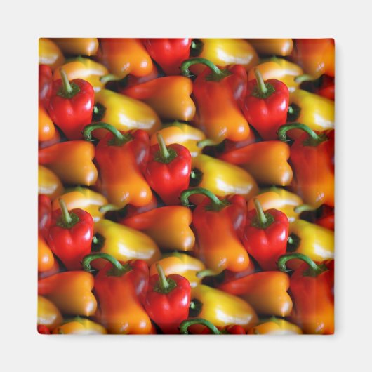 Rood en geel Peppers Magnet (Voorkant)