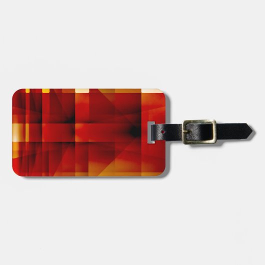 Rood en geel pijlpatroon bagagelabel (Voorkant horizontaal)