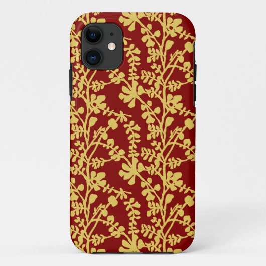 Rood en geel Plant Pattern Bandana Case-Mate iPhone Case (Achterkant)