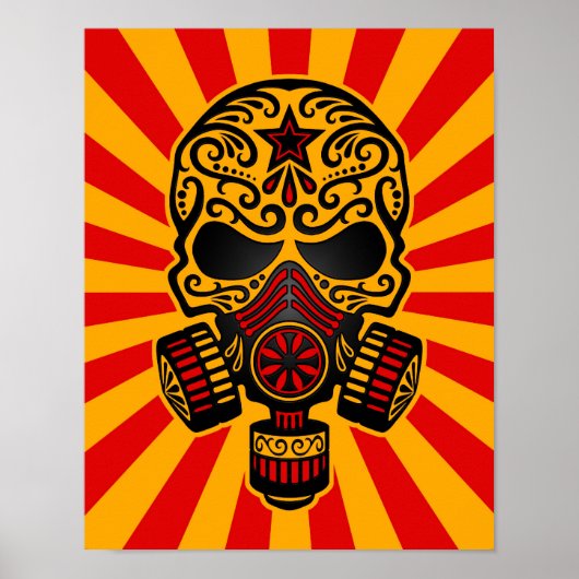 Rood en geel Postapocalyptische Suikerhuid Poster (Voorkant)