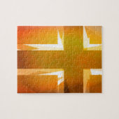 Rood en geel religieus kruis legpuzzel (Horizontaal)