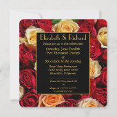 Rood en Geel Rose's bruiloft Kaart (Achterkant)