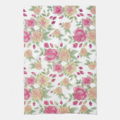 Rood en Geel Rozen Waterverf Patroon | Theedoek (Verticaal)