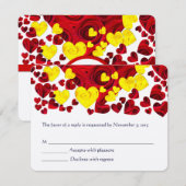 Rood en Geel Rozenharten RSVP (Voorkant / Achterkant)