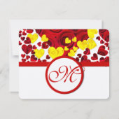 Rood en Geel Rozenharten RSVP Kaartje (Achterkant)