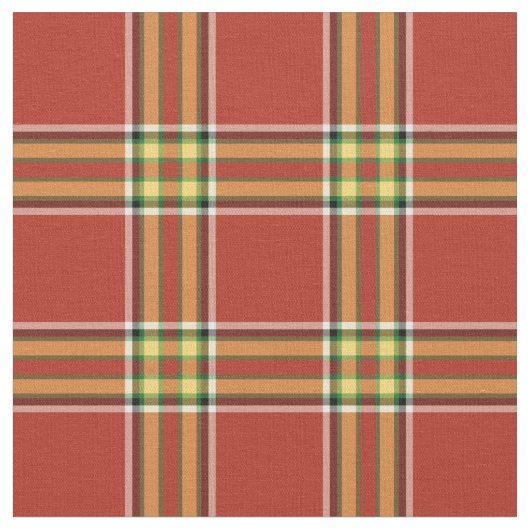 Rood en Geel Schots Plaid Stof (Close Up)