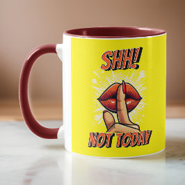 Rood en geel - Shh! Vandaag geen koffie Mok