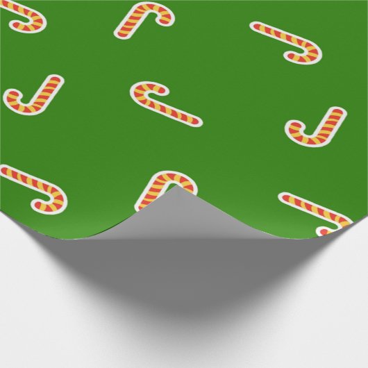 Rood en geel snoepjes groen cadeaupapier (Hoek)