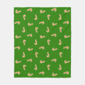 Rood en geel snoepjes groen fleece deken (Voorkant)