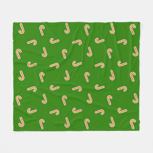 Rood en geel snoepjes groen fleece deken (Voorkant (Horizontaal))